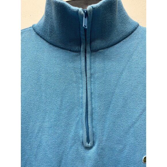 Lacoste Mens Quarter Zip Pullover Sweater Size 7 Croc Logo Cotton - Picture 5 of 15